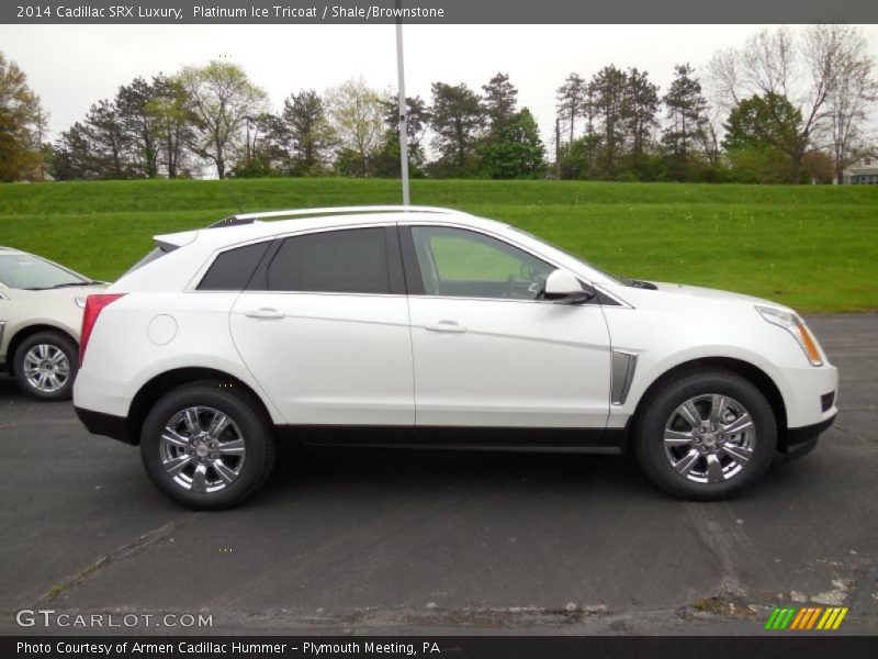 Platinum Ice Tricoat / Shale/Brownstone 2014 Cadillac SRX Luxury
