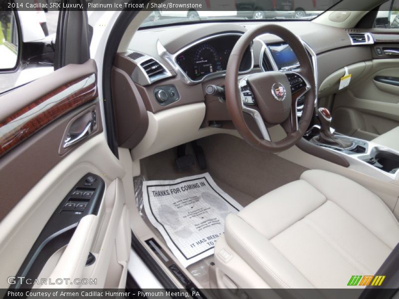 Platinum Ice Tricoat / Shale/Brownstone 2014 Cadillac SRX Luxury