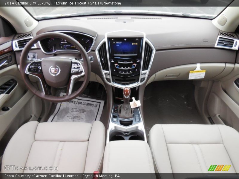 Platinum Ice Tricoat / Shale/Brownstone 2014 Cadillac SRX Luxury