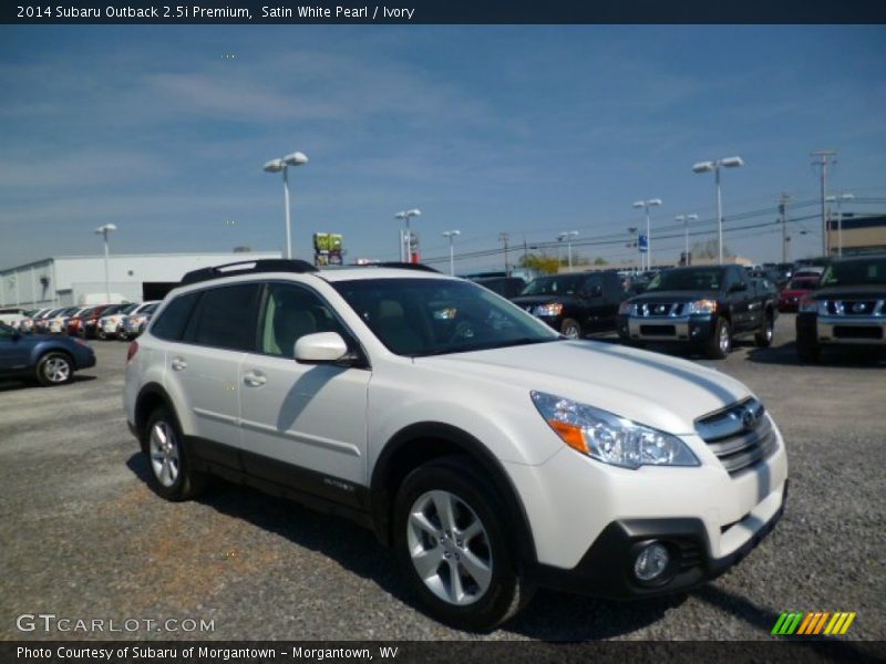Satin White Pearl / Ivory 2014 Subaru Outback 2.5i Premium
