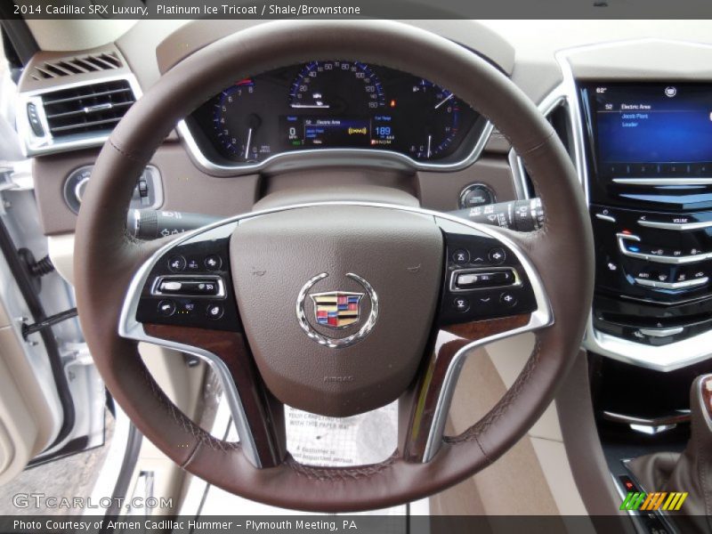 Platinum Ice Tricoat / Shale/Brownstone 2014 Cadillac SRX Luxury