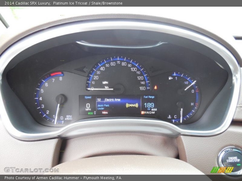 Platinum Ice Tricoat / Shale/Brownstone 2014 Cadillac SRX Luxury