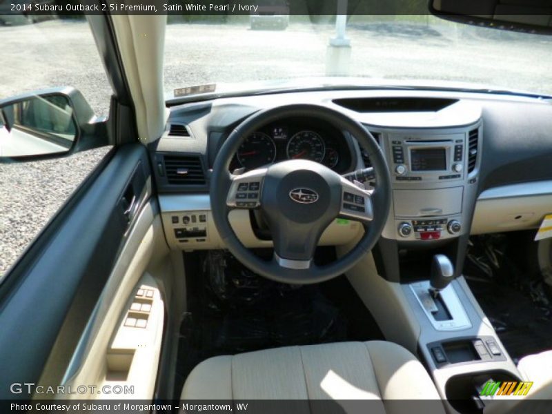 Satin White Pearl / Ivory 2014 Subaru Outback 2.5i Premium
