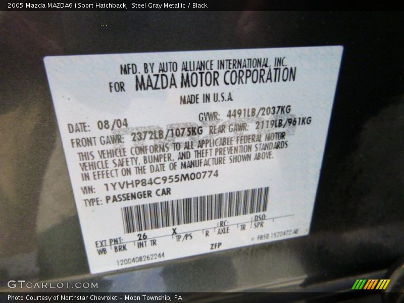 Steel Gray Metallic / Black 2005 Mazda MAZDA6 i Sport Hatchback