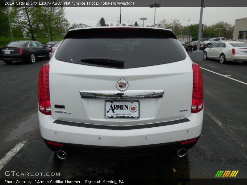 Platinum Ice Tricoat / Shale/Brownstone 2014 Cadillac SRX Luxury AWD
