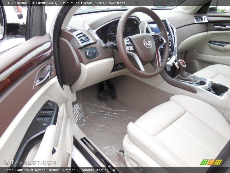 Platinum Ice Tricoat / Shale/Brownstone 2014 Cadillac SRX Luxury AWD