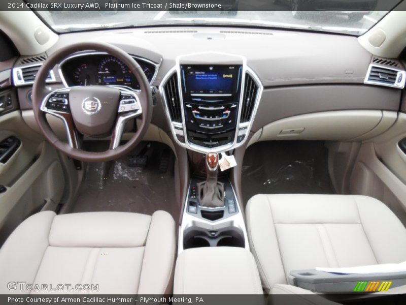 Platinum Ice Tricoat / Shale/Brownstone 2014 Cadillac SRX Luxury AWD