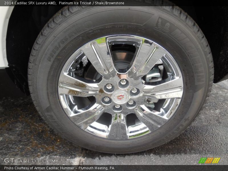 Platinum Ice Tricoat / Shale/Brownstone 2014 Cadillac SRX Luxury AWD
