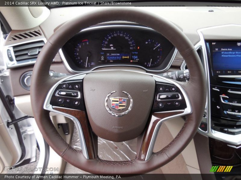 Platinum Ice Tricoat / Shale/Brownstone 2014 Cadillac SRX Luxury AWD