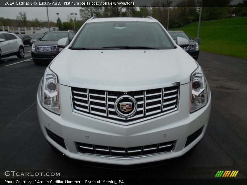 Platinum Ice Tricoat / Shale/Brownstone 2014 Cadillac SRX Luxury AWD