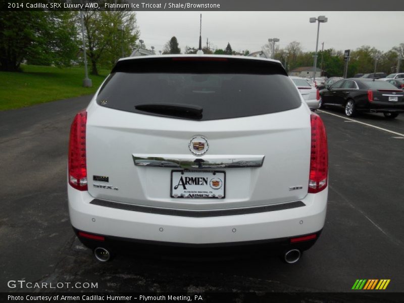 Platinum Ice Tricoat / Shale/Brownstone 2014 Cadillac SRX Luxury AWD