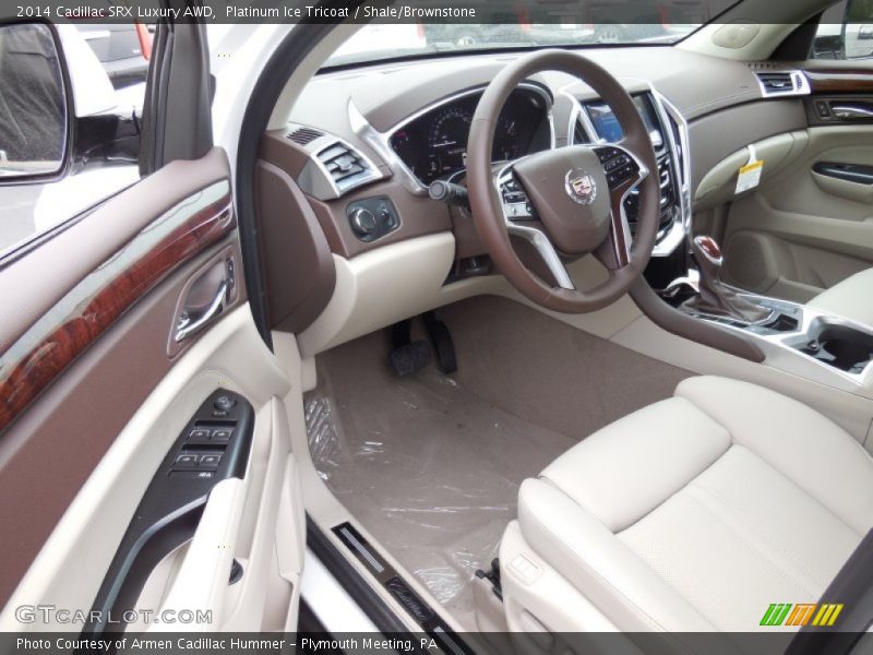 Platinum Ice Tricoat / Shale/Brownstone 2014 Cadillac SRX Luxury AWD
