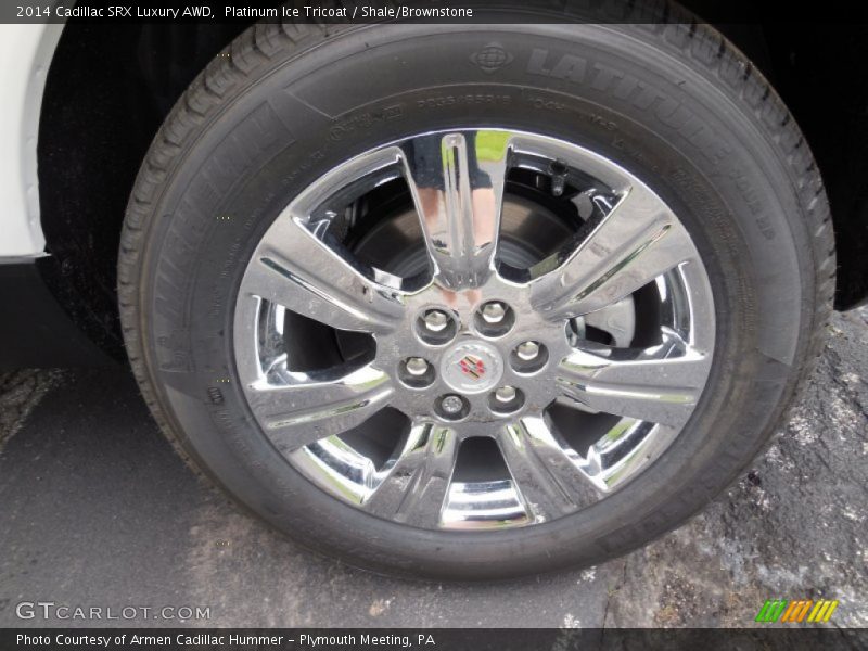 Platinum Ice Tricoat / Shale/Brownstone 2014 Cadillac SRX Luxury AWD