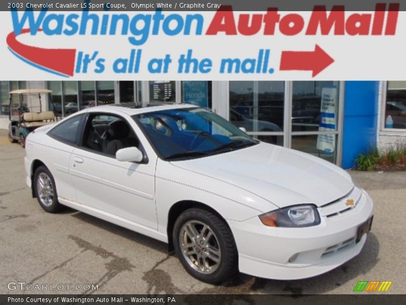 Olympic White / Graphite Gray 2003 Chevrolet Cavalier LS Sport Coupe
