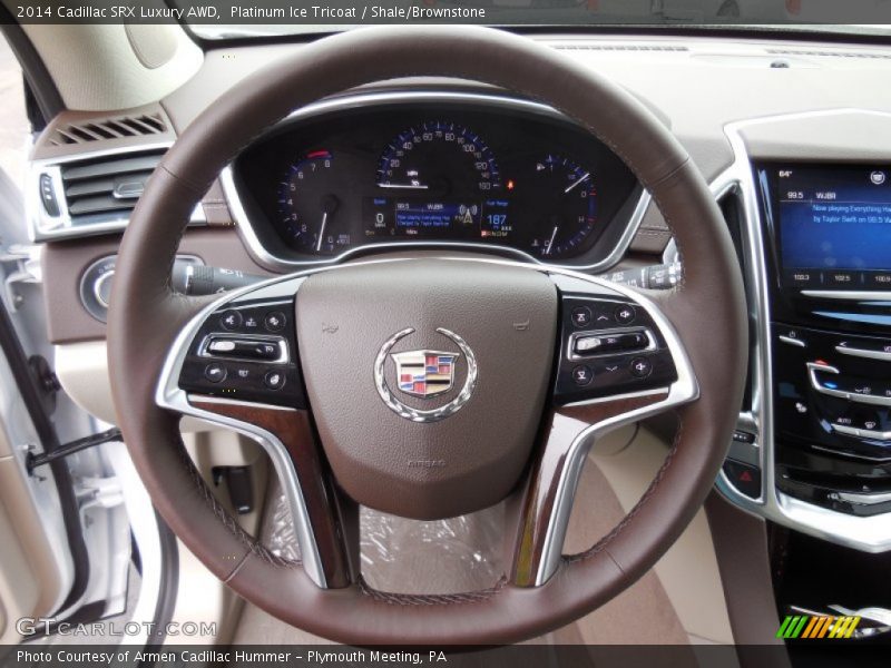Platinum Ice Tricoat / Shale/Brownstone 2014 Cadillac SRX Luxury AWD