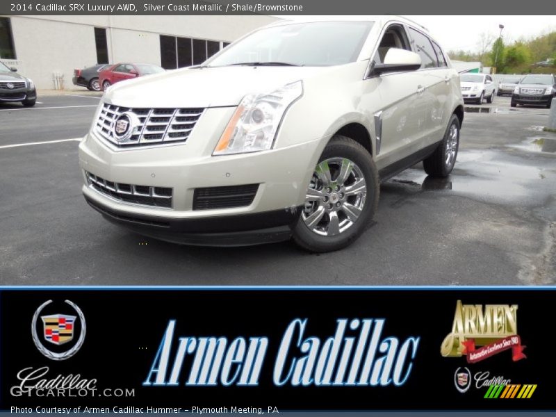 Silver Coast Metallic / Shale/Brownstone 2014 Cadillac SRX Luxury AWD