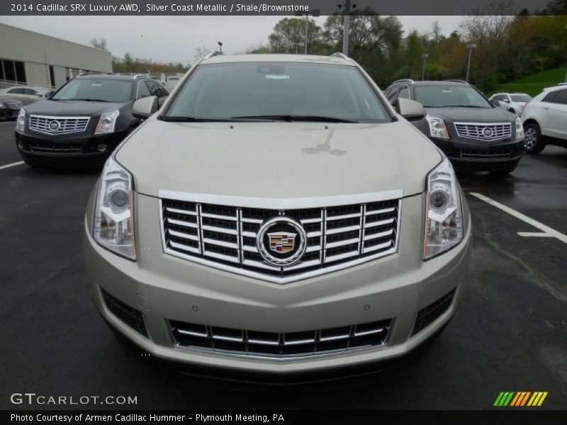 Silver Coast Metallic / Shale/Brownstone 2014 Cadillac SRX Luxury AWD