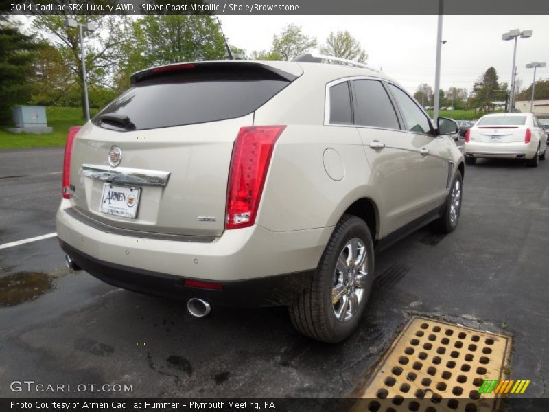 Silver Coast Metallic / Shale/Brownstone 2014 Cadillac SRX Luxury AWD