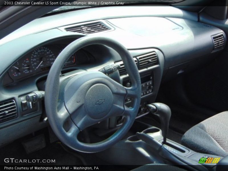 Olympic White / Graphite Gray 2003 Chevrolet Cavalier LS Sport Coupe