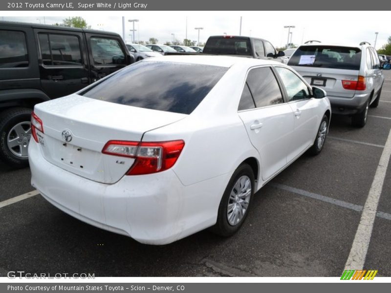 Super White / Light Gray 2012 Toyota Camry LE