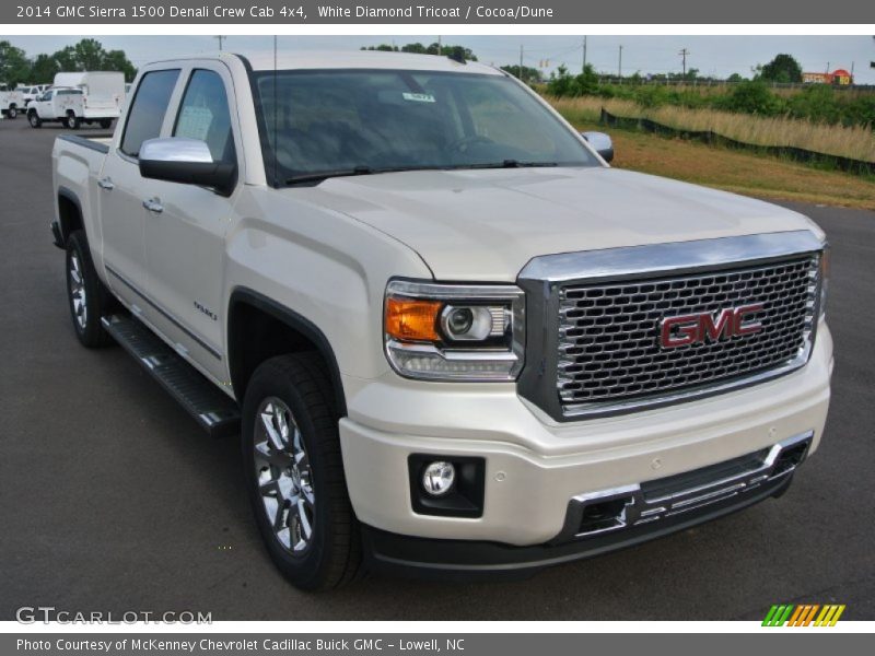 White Diamond Tricoat / Cocoa/Dune 2014 GMC Sierra 1500 Denali Crew Cab 4x4