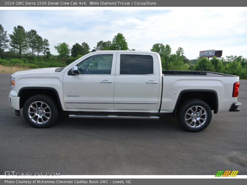 White Diamond Tricoat / Cocoa/Dune 2014 GMC Sierra 1500 Denali Crew Cab 4x4