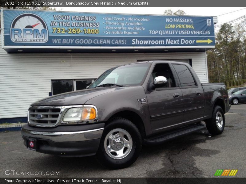 Dark Shadow Grey Metallic / Medium Graphite 2002 Ford F150 XLT SuperCrew