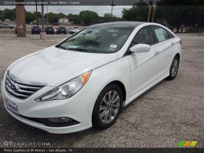Pearl White / Camel 2014 Hyundai Sonata Limited