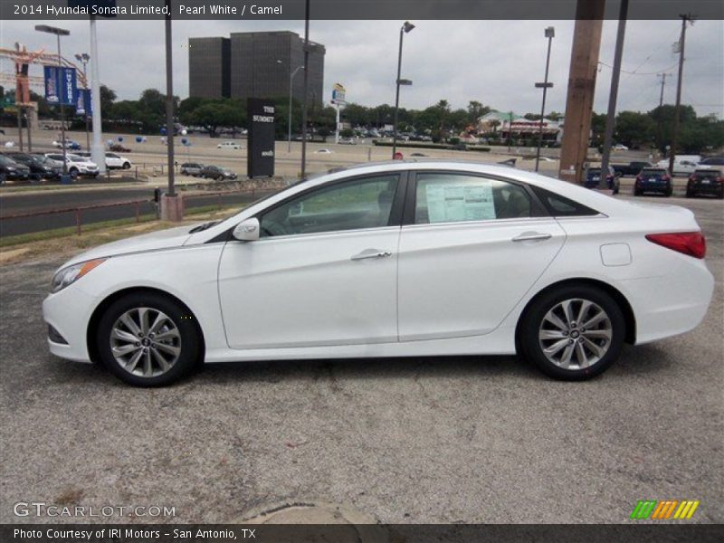 Pearl White / Camel 2014 Hyundai Sonata Limited