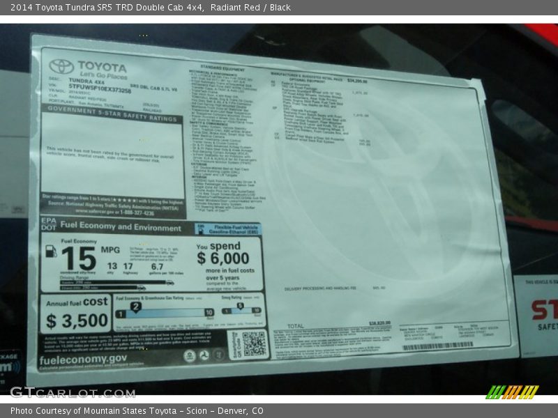 Radiant Red / Black 2014 Toyota Tundra SR5 TRD Double Cab 4x4