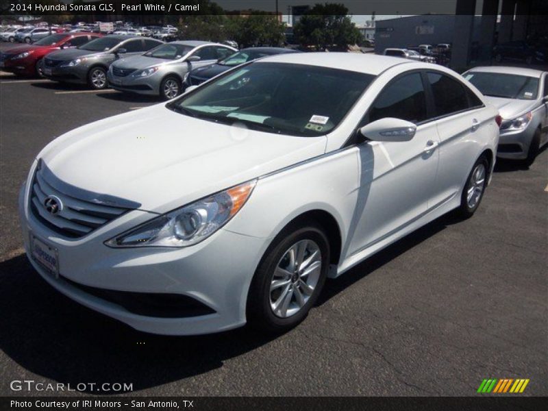 Pearl White / Camel 2014 Hyundai Sonata GLS