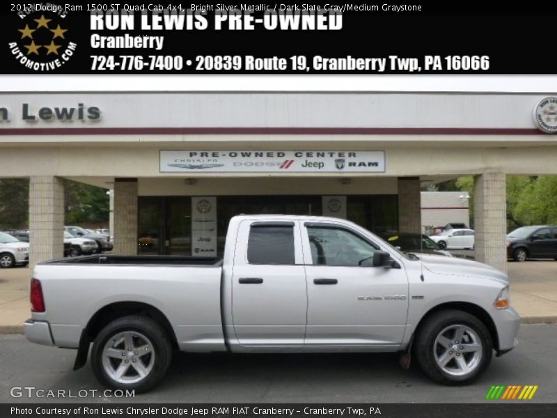 Bright Silver Metallic / Dark Slate Gray/Medium Graystone 2012 Dodge Ram 1500 ST Quad Cab 4x4