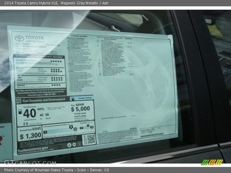 Magnetic Gray Metallic / Ash 2014 Toyota Camry Hybrid XLE