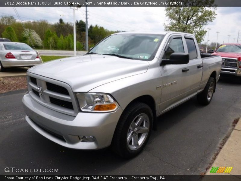 Bright Silver Metallic / Dark Slate Gray/Medium Graystone 2012 Dodge Ram 1500 ST Quad Cab 4x4