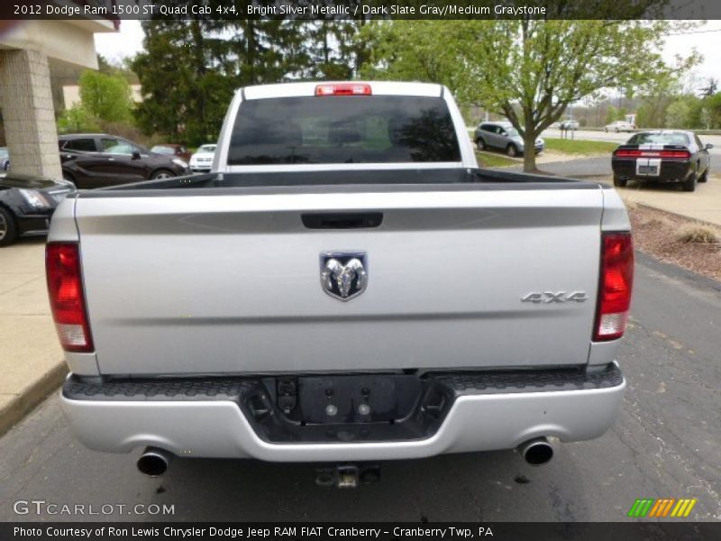 Bright Silver Metallic / Dark Slate Gray/Medium Graystone 2012 Dodge Ram 1500 ST Quad Cab 4x4