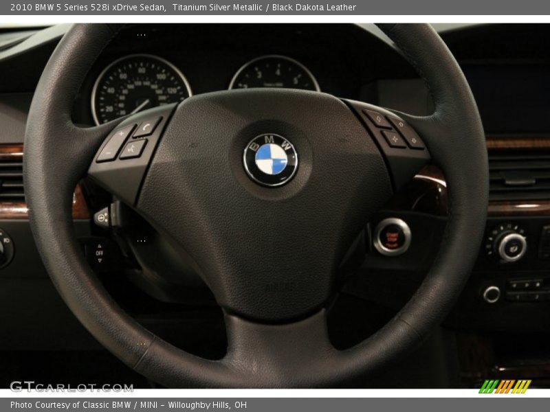 Titanium Silver Metallic / Black Dakota Leather 2010 BMW 5 Series 528i xDrive Sedan