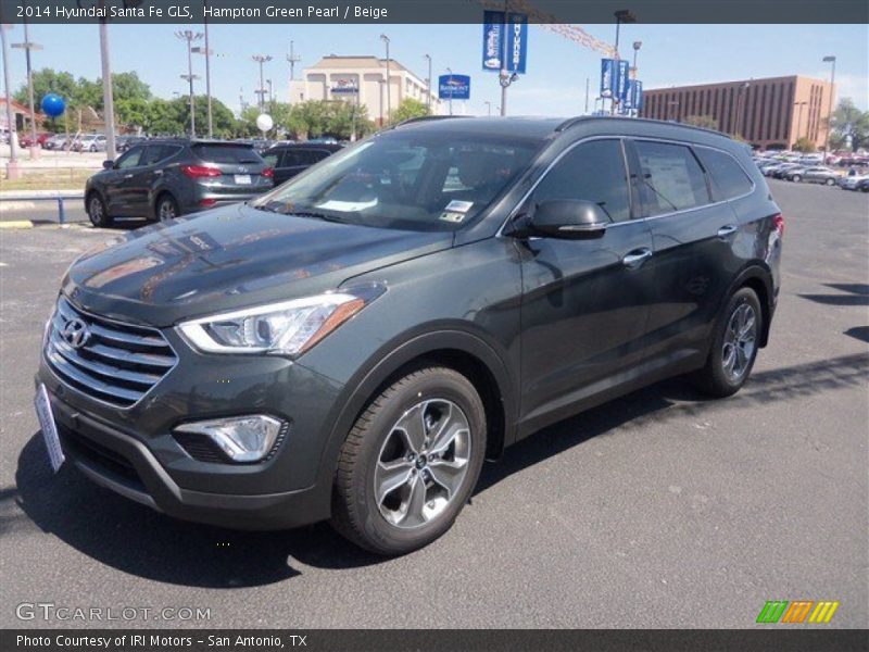 Hampton Green Pearl / Beige 2014 Hyundai Santa Fe GLS