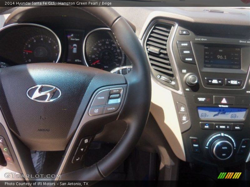 Hampton Green Pearl / Beige 2014 Hyundai Santa Fe GLS