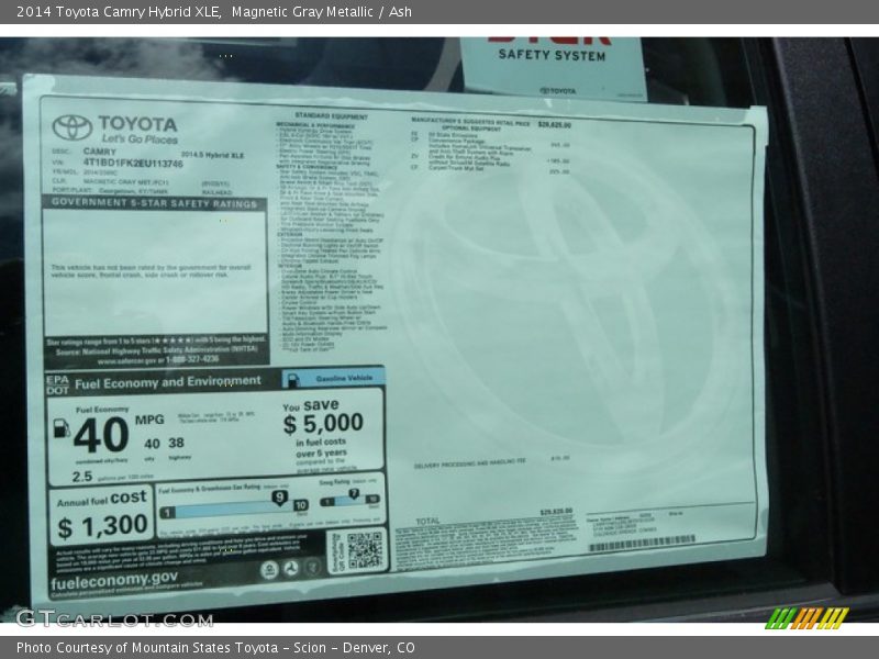 Magnetic Gray Metallic / Ash 2014 Toyota Camry Hybrid XLE