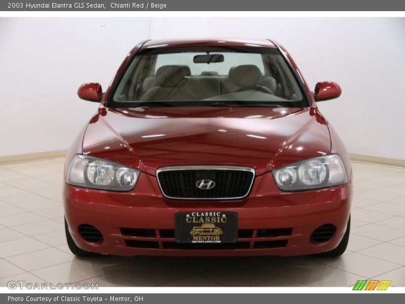 Chianti Red / Beige 2003 Hyundai Elantra GLS Sedan