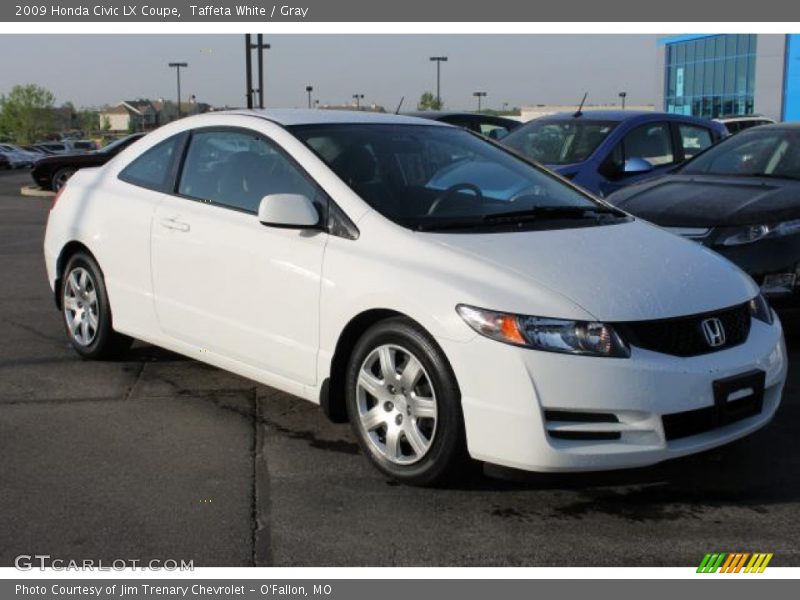 Taffeta White / Gray 2009 Honda Civic LX Coupe