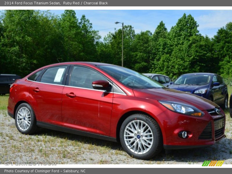 Ruby Red / Charcoal Black 2014 Ford Focus Titanium Sedan