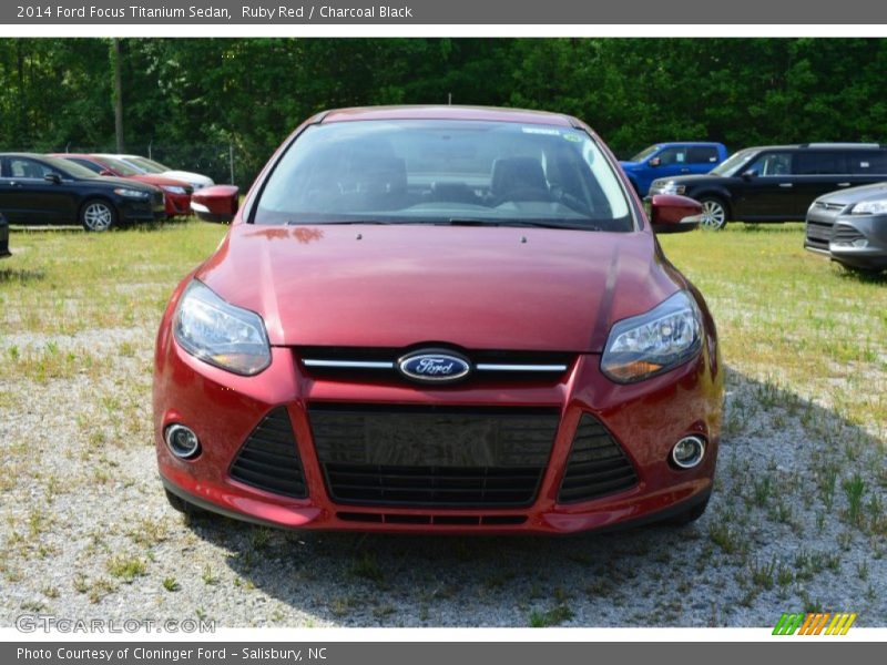 Ruby Red / Charcoal Black 2014 Ford Focus Titanium Sedan