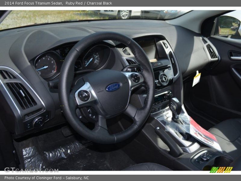 Ruby Red / Charcoal Black 2014 Ford Focus Titanium Sedan