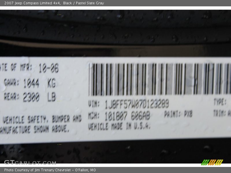 Black / Pastel Slate Gray 2007 Jeep Compass Limited 4x4