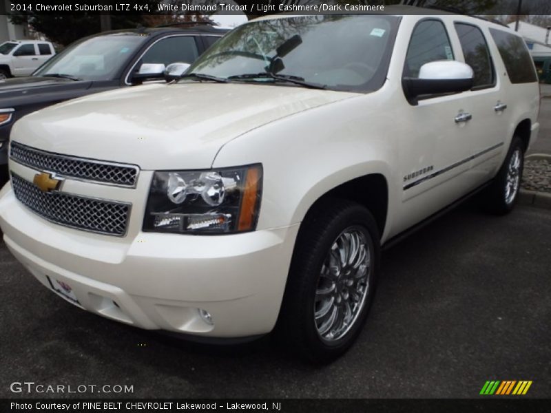 White Diamond Tricoat / Light Cashmere/Dark Cashmere 2014 Chevrolet Suburban LTZ 4x4