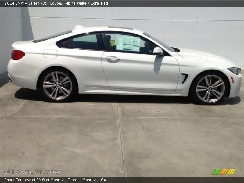 Alpine White / Coral Red 2014 BMW 4 Series 435i Coupe