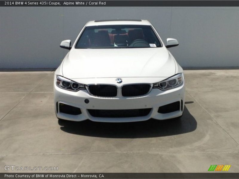 Alpine White / Coral Red 2014 BMW 4 Series 435i Coupe