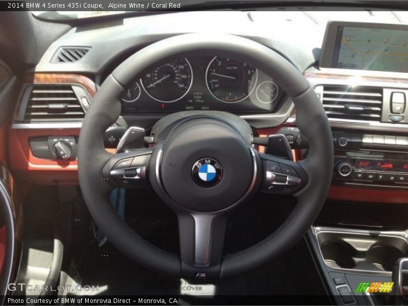 Alpine White / Coral Red 2014 BMW 4 Series 435i Coupe