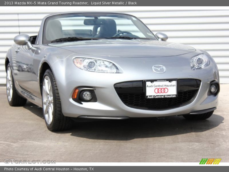 Liquid Silver Metallic / Black 2013 Mazda MX-5 Miata Grand Touring Roadster